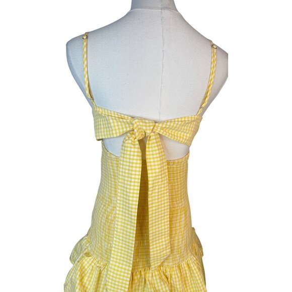 Zara Yellow Gingham Mini Dress - Picture 10 of 14
